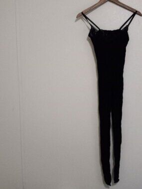 Beautiful S Sexy Jumpsuit Body Stocking in Black Stretch Lace Lingerie